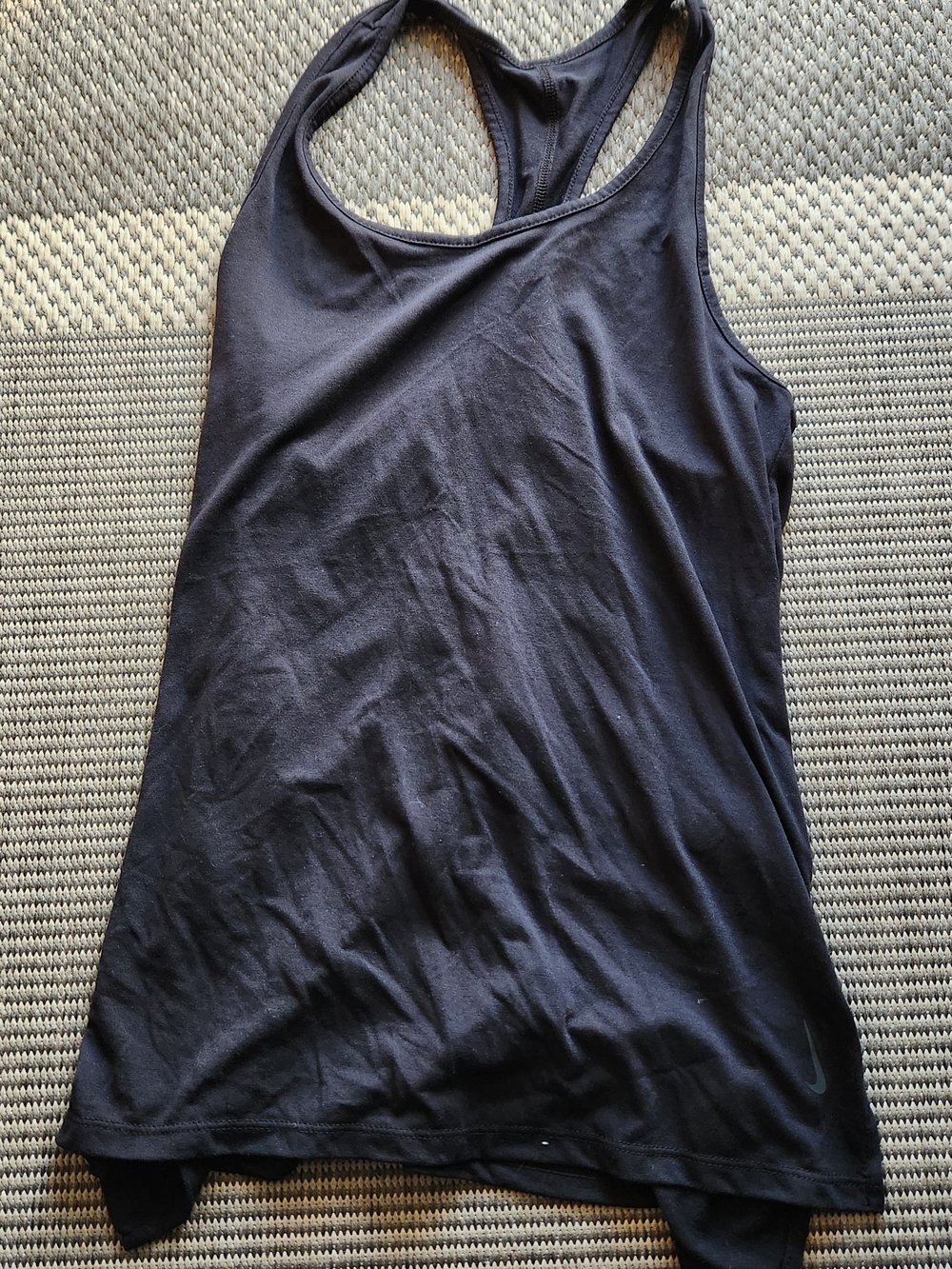 Nike Womens Dri-FIT Black High Neck Racerback Workout Tank Top Medium M